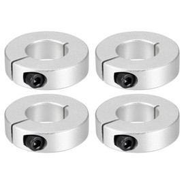 PATIKIL Bore 16mm Single Split Shaft Collar 35mm OD 12mm Thickness, 4 Pack Aluminum Alloy Locking Collar Clamp Style with Set Screw for Machine Tools Industry, Silver