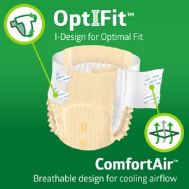 FitRight Adult Diapers, Extra+ Heavy Absorbency, XL (Waist Size 56in-64in), 20 Count, OptiFit Incontinence Briefs for Men and Women, Disposable, Moisture-Wicking, Leak Protection,