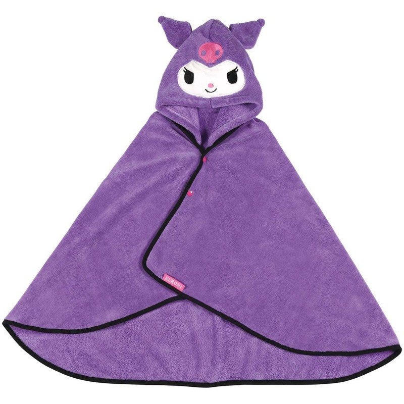 Skater BPO1-A Sanrio Water Absorption Quick-Drying Hooded Basponcho Kuromi Length