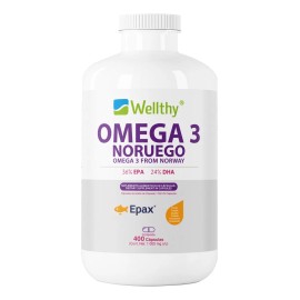 Omega 3 Salmón Noruego Epax® 400 Cápsulas Wellthy Sabor Sin Sabor