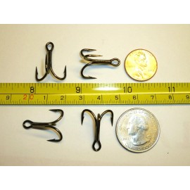 VMC (25) VMC 4X OSHAUGHNESSY TREBLE HOOKS (SIZE 4) BLACK (9626BN) BULK 9626 BN