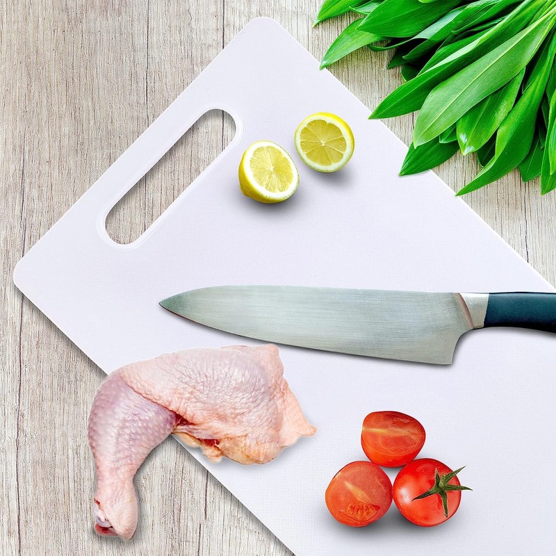 Plastic Thick Chopping/Cutting Board, Juice Grooves, Non-Porous, Handled, Non-Slip, Best