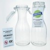 All-Purpose Reusable 17 oz. Glass Carafes + Swing Top Lids,