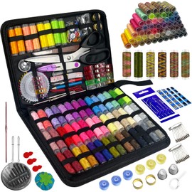 Kit da cucito con accessori,kit da cucito professionale grande da 305 pezzi,inclusi accessori per macchina da cucire con 56 bobine di filo,forbici e accessori