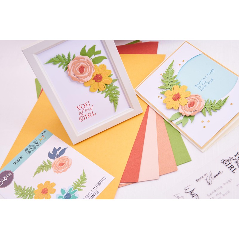Sizzix Thinlits Flower and Fern Die Set, Multi-Colour, One Size