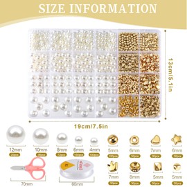 TYSM-CC Weiße Perlen Set Perlen und Zubehör für Erwachsene – Perfekt zum Basteln von Armbändern, Schmuck & Kreativprojekten – für Weihnachten, Geburtstage, Partys und DIY-Liebhaber