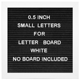 G GAMIT Felt Letter Board Letters Only - Pre-cut 0.5 Inch(1/2”) Tall White Letters 492pcs with Canvas Bag(No Board Included)
