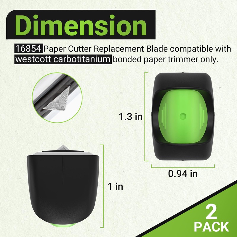 2 Pack 16854 Paper Cutter Blade for Westcott Carbo Titanium