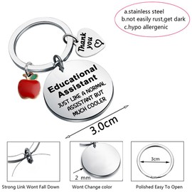 TGBJE Educational Assistant Thank You Gift School EA Gifts Teaching Assistant Jewelry Teacher’s Day Gift Back to School Keychain Gift (C-EA Much Cooler kc)…