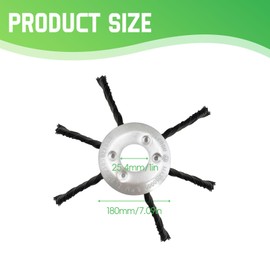 Vordpe Lawn Trimmer Milling Head, 180 mm Steel Wire Brush Cutter Trimmer Head, Professional Weed Brush for Electric Brush Cutter, Weed Wire Brush for Garden, Lawn Mower Power Tool (6 Heads)