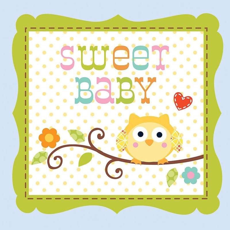 16-Count Paper Beverage Napkins, Happi Tree Sweet Baby Boy
