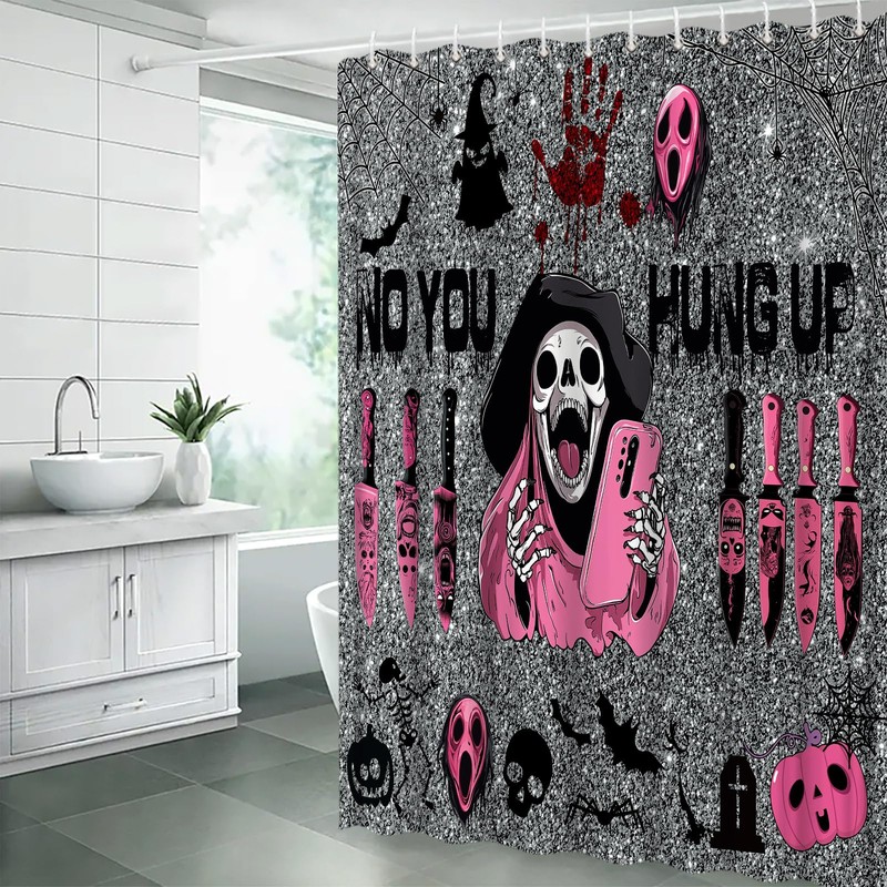 Halloween Shower Curtain Scary Face Funny Ghost Gothic Spooky Party