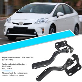 XUKEY 2pcs Hood Hinge Set for Toyota Prius 2010-2015 Front Left/Right Driver and Passenger Side 5342047070, 5341047070,TO1236167, TO1236168