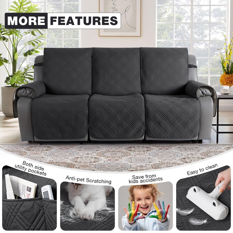 TAOCOCO 100% Waterproof Recliner Sofa Cover, Non Slip Split Couch