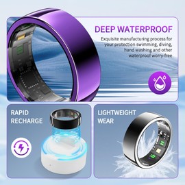 Smart Ring Android Smart Ring Men Women Fitness Ring Tracker Pedometer Smart Rings for Men Sleep Tracker Fitness Tracking Ring Heart Rate Monitor Sleep Ring Sport Smart Rings for Women iOS