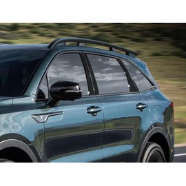Rvinyl Pillar Post Pre Cut Window Trim Kits in Carbon Fiber 4D Black Compatible with Kia Sorento 2016-2021 - Adhesive Backs