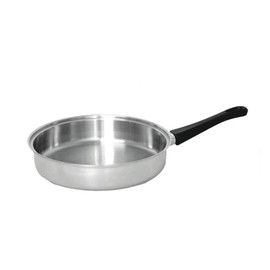 Tuxton Home Reno 10 Inch Open Frypan; Stainless Steel, PFTE & PFOA Free, Freezer to Oven Safe, Induction Compatible