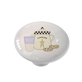 Gotham Decor Chocolate Chip Cookies and Milk Ceramic Drawer Knob