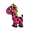 Giraffe Pink Children's Iron-On Patch Iron-On Patch Iron-On Appliqué Patch