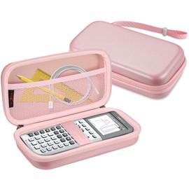 SKYREH Graphing Calculator Carrying Case for TI-84 Plus CE, Hard EVA Shockproof Protective Case for Texas Instruments TI-84 Plus CE/TI-83 Plus CE/TI-Nspire CX II CAS/Tl-Nspire-CX-ll (Rose Gold)