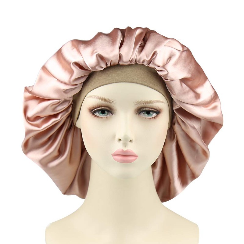 Alnorm Long Satin Bonnet Sleep Cap - Double Layer Soft