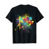 Colourful messy paint splashed T-Shirt