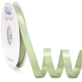 Ribbli Dusty Sage Satin Ribbon Double Faced Satin 1/2 inch x Continuous 50 Yards-Spring Moss Ribbon for Gift Wrapping Crafts Wedding Decoration Bows Bouquet Floral Arrangement
