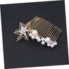 FOMIYES Hair Comb Snowflake and Rhinestones Alloy Insert Stylish Side