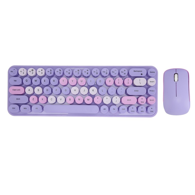 USB Keyboard Mouse 2.4G Wireless 68 Keys Low Consumption Retro