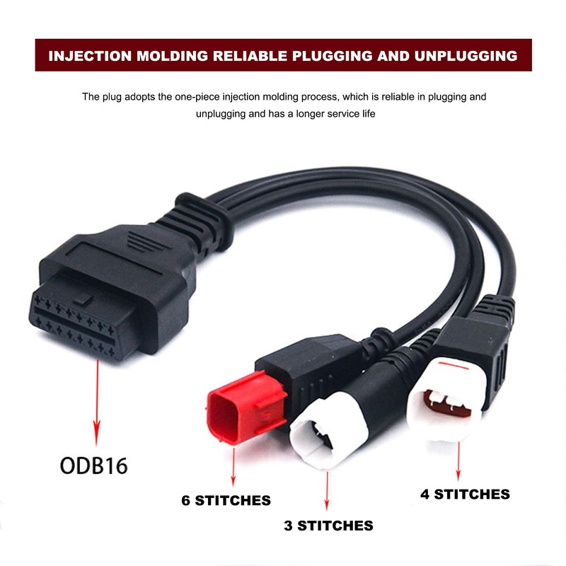 Xiciki Fits Yamaha 3 4 6 Pin OBD2 Diagnostic Cable,