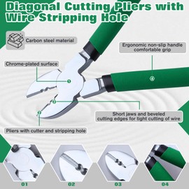 INJOYTEC 6 Inch Nipper, Hobby Nipper, with Wire Stripper Function, Electrician Nipper, Precision Nipper, Diagonal Plier, Wire Cutter, Wire Cutter, Plastic Model Nipper, Soft Iron, Copper Wire Cutting,
