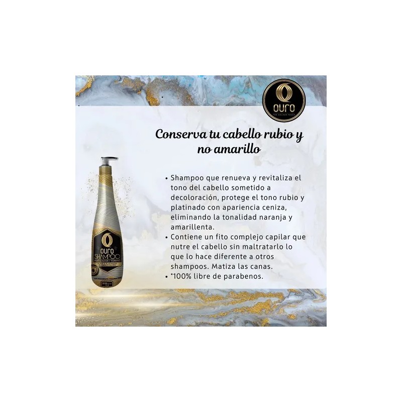 Shampoo Gris Plata Silver Matizador Cabello Pelo Ouro 900 M