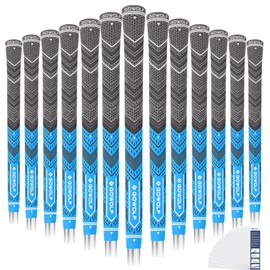 Gowolf Golf Grips Cord Rubber Multi-compound Golf Driver Irons Club Choose 13 Grips with 15pcs Tapes (Blue, Midsize)