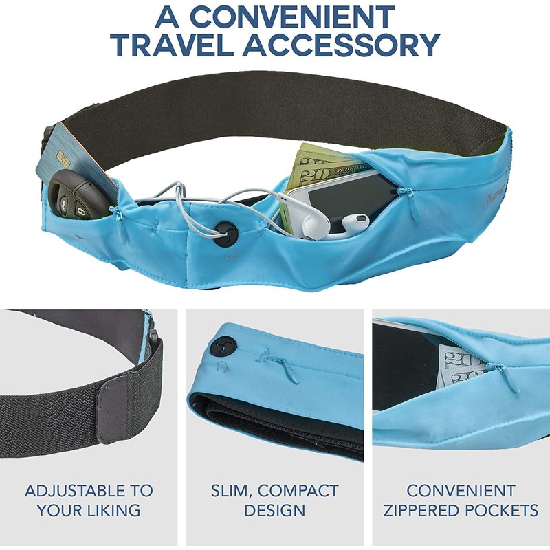 Athlé Running Belt with Two Pockets - Stretch Pouches Fit