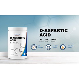 Nutricost D-Aspartic Acid (DAA) Powder 300G - Pure D Aspartic Acid