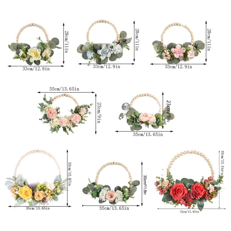 Artificial Garland Wood Pearl Decorative Flower Wreath Tea Garland Home