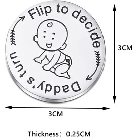 Funny Decision Coin for New Parents,Baby Shower GiftEngraved Stainless Steel Interesting Flip Coin for Decision Making，Gifts for Mum Dad，Newborn Baby Gifts，Flip Coin Decision