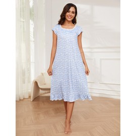 Marvmys Long Nightgowns for Women Lounge Dress Mumu House Dresses Dusters Moo Moos for Women Old Lady Night Gown