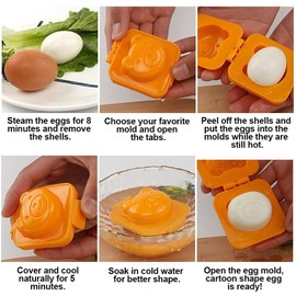 6 Pcs/Set Sushi Rice Mould, Cartoon Cute Boiled Eggs Mould Pan Cooking DIY Tools Kitchen Accessories for Kids