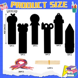 JUNEBRUSHS 30Pcs 100 Days of School Scratch Bookmarks, Rainbow Magic Scratch Paper Art for Kids 100 Days of School Craft for 100th Day of School Gifts Activities Project Party Favors