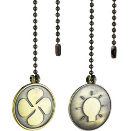OMYZERO Ceiling Fan Pull Chain - 12 Inch Fan light Ceiling Fan Pull Chain Extender with Ball Chain Connector,Pull Chains for Ceiling Fans and Lights,Decorative Fan Pull Chain Pendant Extension(Bronze)