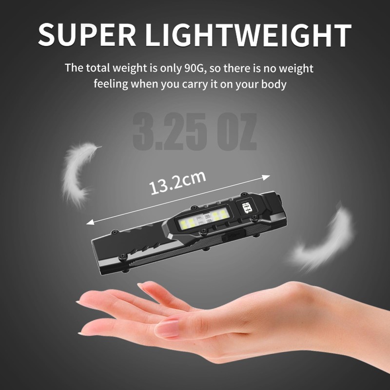 Ciwuzxs EDC Tactical Flashlight DT007, Compact 7 Mode Pocket LED