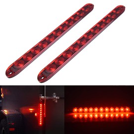 MICTUNING 2PCS 16 inches 11 LED Red Trailer Light Bar - Waterproof Sealed Park Turn Signal Light Tail Brake Stop Bar Truck Trailer Marker ID Bar