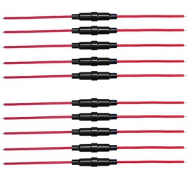 Yoiilnz 16 AWG Inline Fuse Holder for 5x20mm(Pack of 10) and Fast Blow Glass Fuse 5A(Pack of 10) (5x20)