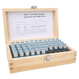 50pcs 1-1.49mm Plug Pin Gage Set 0.001mm Tolerance Bearing Steel Precision Tool