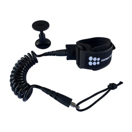 SIXPACK ACTION 4ft 6mm Coils Wrist Bodyboard Leash, Adjustable Wrist Cuff for Kids and Young Adults, Wrist Sized Approx 145mm-200mm (Black, 4ft 6mm)