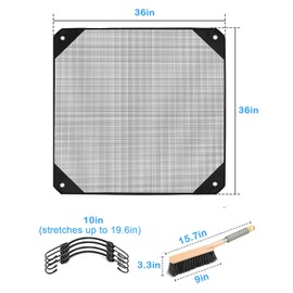 FuPatio Central Air Conditioner Cover for Outside Units - 36 x 36 AC Mesh Cover, Universal Top Breathable Defender - AC Unit Covers Outdoor (with Clean Brush)