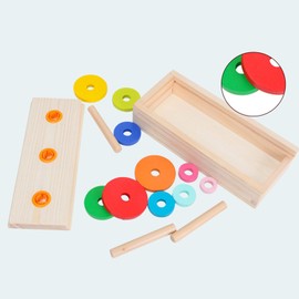 Mrisata Tower of, 10 Rings Puzzle Wooden Logic with Storage Puzzle Brain Teaser Intellectual,Logical Thinking Tower Brain Teaser Puzzle (Small Size)