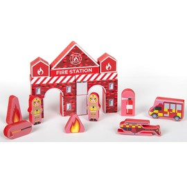 Lesser & Pavey Retro Fire Station Blocks Games & Toys For Children | Learning Puzzle Board For Kids Games | Lovely Playing Games Set For Kids & Adults | Ideal Toys & Games Gifts For Any Occasions