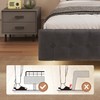 AYJOIR Queen Size Floating Bed Frame with LED Lights, Upholstered